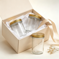 Pot de conservation en verre personnalisé avec logo, 50 ml, 200 ml, 500 ml, avec couvercle en métal à vis, pot Mason à large ouverture transparent pour la cuisine, récipient alimentaire