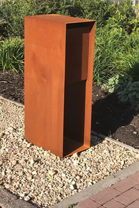 Grande boîte aux lettres extérieure vintage résidentielle noire galvanisée imperméable personnalisable capacité libre-choix en acier corten - Product Image 4