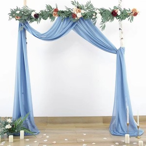 ダイニングテーブルカスタム高級装飾結婚式シフォンガーゼアイシーブルーテーブルランナー - Product Image 2