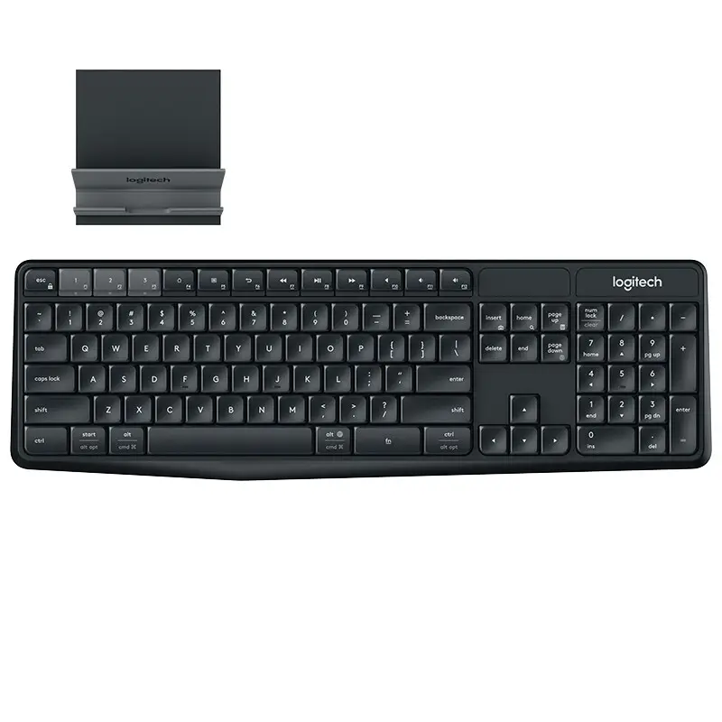 Logitech K375S Keyboard 104 Tombol, Papan Ketik Dua Mode Nirkabel USB 2.4GHz Untuk Laptop Notebook PC dengan Dudukan Universal