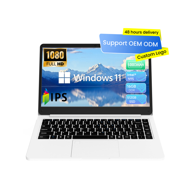 New Low Price Wholesale Intel 14.1" 16GB RAM 512GB SSD Business Laptop Win11 Quad Core 1.7GHz IPS Panel