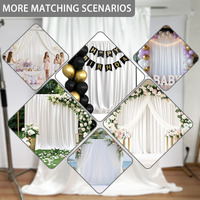 Décoration de toile de fond en tissu satiné de style européen moderne et minimaliste, montée sur poteau, pour événements transfrontaliers, anniversaires, mariages et fêtes