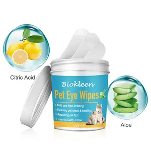 Biokleen Custom Natural Ingredients Biodegradable Compost Pet Grooming Cleansing Pet Eye Wet Wipes With Box