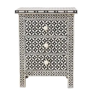 Standard Quality Home Storage And Organization Bone Inlay Storage Drawer Table For Worldwide Exporter And Supplier