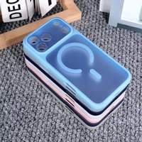 Nouvelle coque de téléphone magnétique transparente mate de luxe pour iPhone 18 Pro 17 Air 16 15 14 13 12 Pro Max avec cache-objectif détachable