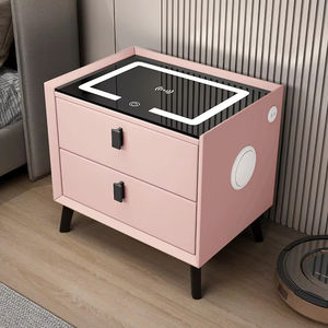 Mesita de Noche Inteligente Meida <span class=keywords><strong>EIDA</strong></span> con 2 Cajones, Carga Inalámbrica, Almacenamiento con Cerradura, Estilo Moderno Minimalista, Color Blanco, Ensamblada para Dormitorio - Product Image 2