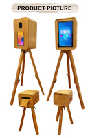 Nouvelle conception de photomaton portable en bois vintage avec imprimante, appareil photo reflex numérique, photomaton en bois pour fête