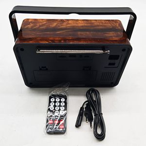 Radio Multibanda Vintage con Caja de Madera, Altavoces Dobles, Reproductor con Control Remoto, Ranura para Tarjeta BT y TF - Product Image 6