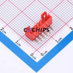 W2001100-6PR2123 Wire-to-Board Pin Header Bent Lead Through Hole,P=2mm Connector 1x6P 2mm Right Angle Insert PH - Product Image 1