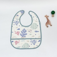 Bavoirs imperméables pour bébé avec poche anti-miettes, bavoirs réglables pour bébé, bavoirs pour bébé qui font leurs dents, bavoirs pour bébé pour manger