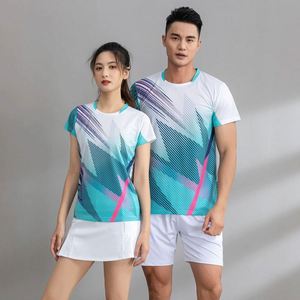 Premium Printed Badminton Uniform Set Short Sleeve Unisex Soft Fabric Breathable Quick Dry Anti-Wrinkle Durable <b>Athletic</b> Sports - Product Image 1