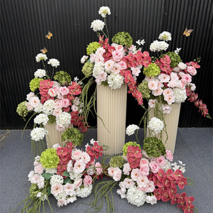 Arreglo Floral Personalizado Rosa y Verde para Boda, Bola de Flores Artificiales de Hortensias Verdes y Orquídeas Rosas para Decoración de Fiestas - Product Image 1