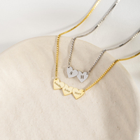 Collar de Corazón Personalizado de Acero Inoxidable CYNYA con Nombres - Joyería de Recuerdo Personalizable Grabable Resistente a la Decoloración