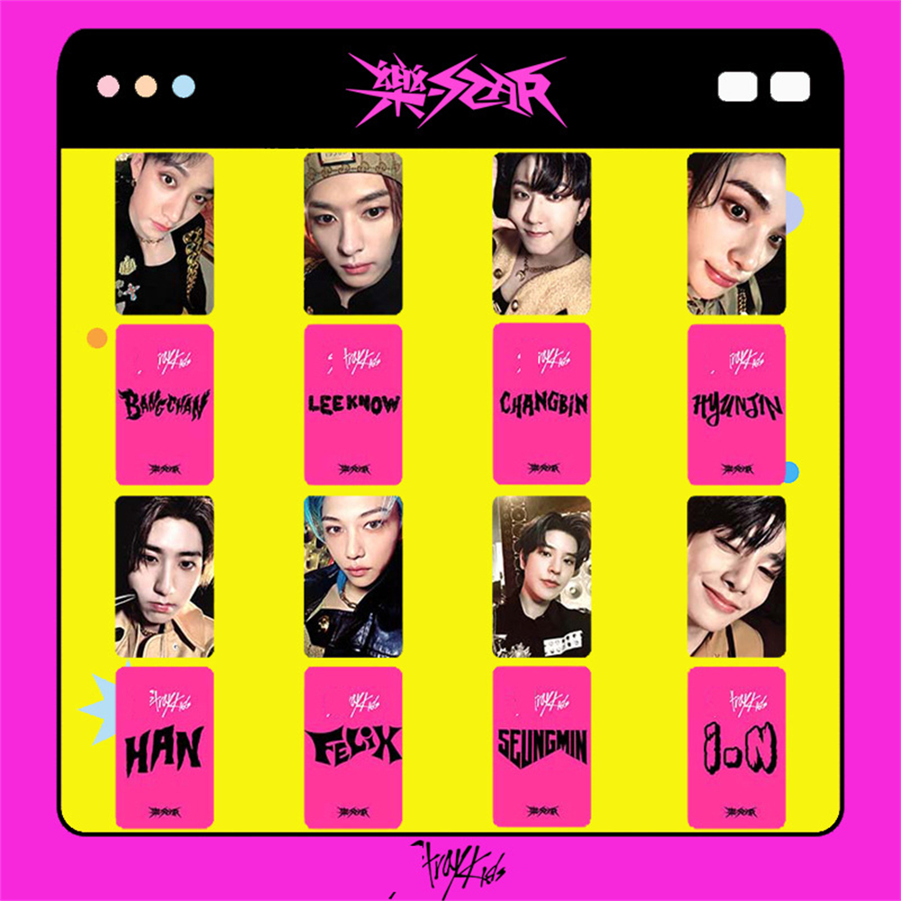 8Pcs/Set KPOP Stray Kids ROCK STAR Album Photocards Double-Sided