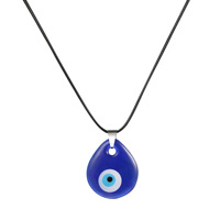 Collier bleu turc verre cuir corde mauvais œil collier pour femmes hommes chanceux Protection collier