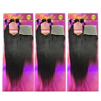 En gros 1Pack 4pcs 100% Brésilien Vierge Raw Remy Grade Pleine Extrémités Cheveux Raides Armure Extension Bundles pour les Femmes Noires