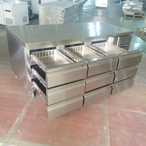Mesa Refrigerador Mostrador comercial Mesa de preparación de pizza Refrigerador <span class=keywords><strong>Congelador</strong></span> Cajón - Product Image 6