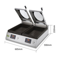 Machine à griller automatique HUAZE en acier inoxydable de qualité 304 pour raviolis et steaks, équipement de grillade électrique intelligent à surface plate