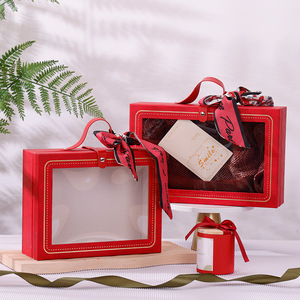 מתנה צבעונית חתונה מקסימה קופסת קרטון עם ידית עור תיבת בגדים/נעליים/קופסת אריזה ממתקים - Product Image 6