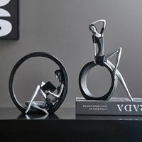 Statues et figurines en résine faites à la main de style Art déco - Décoration d'intérieur, ornements de table pour le salon et accessoires de bureau