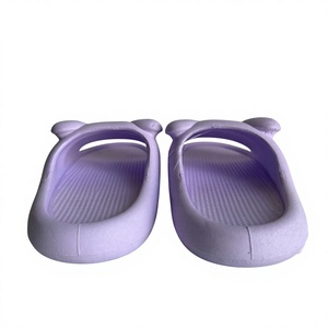 Pantuflas Moradas con Punta Cerrada y Decoración de Lazo, Suela Acolchada de EVA, para Todas las Estaciones, Uso en el Hogar - Product Image 3
