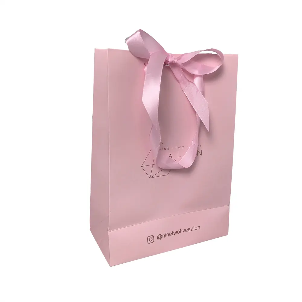 Wholesale Luxury Boutique Recyclable Paper Clothing Shopping Gift Bags with ribbon custom Printed your own logo manufacturers