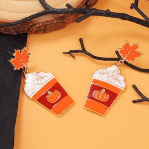 Design Sense, accesorios <span class=keywords><strong>de</strong></span> ambiente festivo, calabaza <span class=keywords><strong>de</strong></span> Halloween, taza <span class=keywords><strong>de</strong></span> Cola, pendientes <span class=keywords><strong>de</strong></span> hoja <span class=keywords><strong>de</strong></span> arce para mujer - Product Image 3