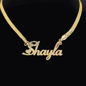 Collier avec plaque de nom en lettres, acier inoxydable personnalisé, n'importe quel nom, 11 styles de police pour les filles, choisissez des bijoux pour femmes, mode masculine - Product Image 3