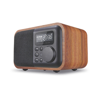 Radio Rumah Kayu FM dengan Speaker Nirkabel BT, Jam Alarm, Timer Tidur, dan Pemutar USB / TF