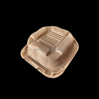 Boîte à lunch jetable en plastique PP5 personnalisable, type clamshell à charnière, pour sandwichs