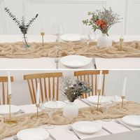 Chemin de table en mousseline de soie plissée à motif torsadé balinais, 100 % tissu, décoration bohème transparente pour mariage et fête d'Halloween