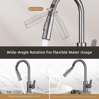Connecteur externe réglable pour lavabo 360 °   Adaptateur de robinet de cuisine rotatif à 2 modes, haute pression, anti-éclaboussures, avec becs verseurs