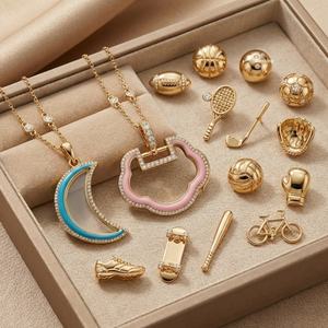 Nuevo Collar con Caja <span class=keywords><strong>de</strong></span> Cierre <span class=keywords><strong>de</strong></span> Eternidad <span class=keywords><strong>de</strong></span> Estilo Europeo, Chapado en Oro <span class=keywords><strong>de</strong></span> 14K sobre Cobre, con Cierre <span class=keywords><strong>de</strong></span> Cristal, Piedra <span class=keywords><strong>de</strong></span> Nacimiento, <span class=keywords><strong>Luna</strong></span> y Dijes <span class=keywords><strong>de</strong></span> Circonita Multicolor - Product Image 1