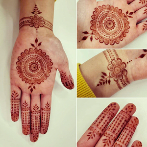 Stencil per Tatuaggio all'Henné Indiano con Motivo Rosa in Fiore, Modello Temporaneo per Arte Corporea su Mani, Piedi e Corpo - Product Image 5