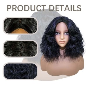 Perruque bouclée courte très vendue, perruque bob classique en dentelle complète, perruque bouclée volumineuse, perruque en soie haute température, afro, permanente - Product Image 6