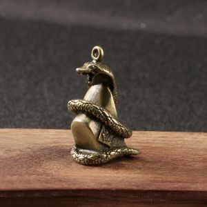 Direkt verkauf ab Werk Antik Messing CA043 Zodiac Snake Gold Barren Messing Schlüssel bund Anhänger - Product Image 4