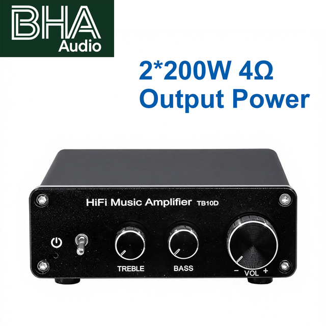 BHA TB10D 2 Channel Stereo Digital Amplifier 2*200W 4Ω Receiver Mini Hi-Fi Class D Power Amplifier Home Factory Wholesale Price