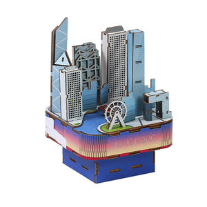 Caja Musical de Madera 3D de Chao Tong con Paisaje de Hong Kong, Modelo Arquitectónico Hecho a Mano, Adorno Antiestrés, Regalo de 5 Estrellas - Product Image 1