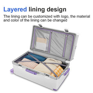 Unisex Travel Bags Luggage With Cup Holder Fashion PC Trolley Case Business <strong>Aluminum</strong> Frame Suitcase Luggage - Product Image 5