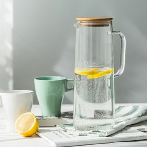 Heißes/kaltes Wasser Edelstahl deckel Krug Saft und Eistee Karaffe Glas Wasserkrug