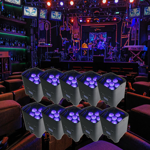 Baiyi Uplights Pin Không Dây 6x18W Rgbwauv <span class=keywords><strong>LED</strong></span> Par Ánh Sáng Sân Khấu Pin <span class=keywords><strong>Uplight</strong></span> Không Dây <span class=keywords><strong>Uplight</strong></span> Cho DJ Đám Cưới - Product Image 2