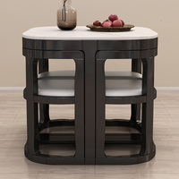 Table à Manger Pliante Ronde en Bois Massif de Luxe, Mobilier Domestique Moderne pour Maison et Cuisine, Petite Table de Cuisine