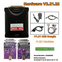 Programmeur ECU Auto SM2 PRO+ J2534 VCI Pcmflash 67 en 1 Avec Dongle, Outils de Programmation ECU Avec Dongle V1.20 et 1.21
