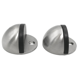 Stainless Steel Door Stop Hemispherical Floor <b>Mount</b> With Rubber Strip For Door Protection - Product Image 1