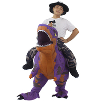 Costume de dinosaure gonflable en polyester Velociraptor à monture pleine grandeur d'usine de source pour la fête de carnaval