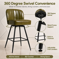 Tabouret de bar pivotant de style moderne de haute qualité avec assise carrée, pour îlot de cuisine, chaise de bar, tabouret de bar à hauteur de comptoir