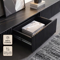 Ensemble Meuble TV et Table Basse en Bois Premium, Style Moderne Minimaliste, Plateforme de Salon et de Salle à Manger Intégrée, Armoire de Rangement de Luxe Durable