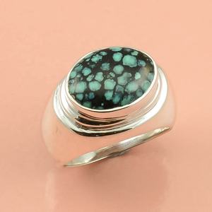 Gema de Turquise Natural de diseño impresionante, joyería Popular de plata 925, anillo artesanal - Product Image 1
