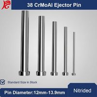 Pasador Expulsor Nitrurado 38CrMoAl HRC33-37 Estándar HASCO con Hombro, Diámetro 12~13.9 mm para Molde de Botella, Molde de Plástico, OEM