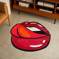 Benutzer definierte rote Lippen Teppich Druck Persönlichkeit weiche und rutsch feste Cartoon Wohnzimmer Teppich Home Decorative
